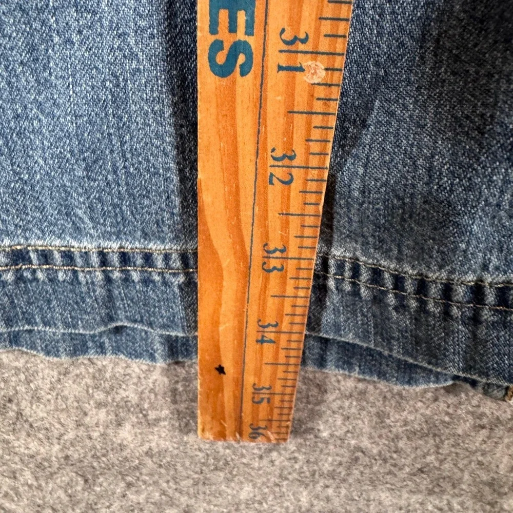 Vintage Denim Maxi Skirt Womens 10 Pull On Utility Jean Long Cottagecore Modest